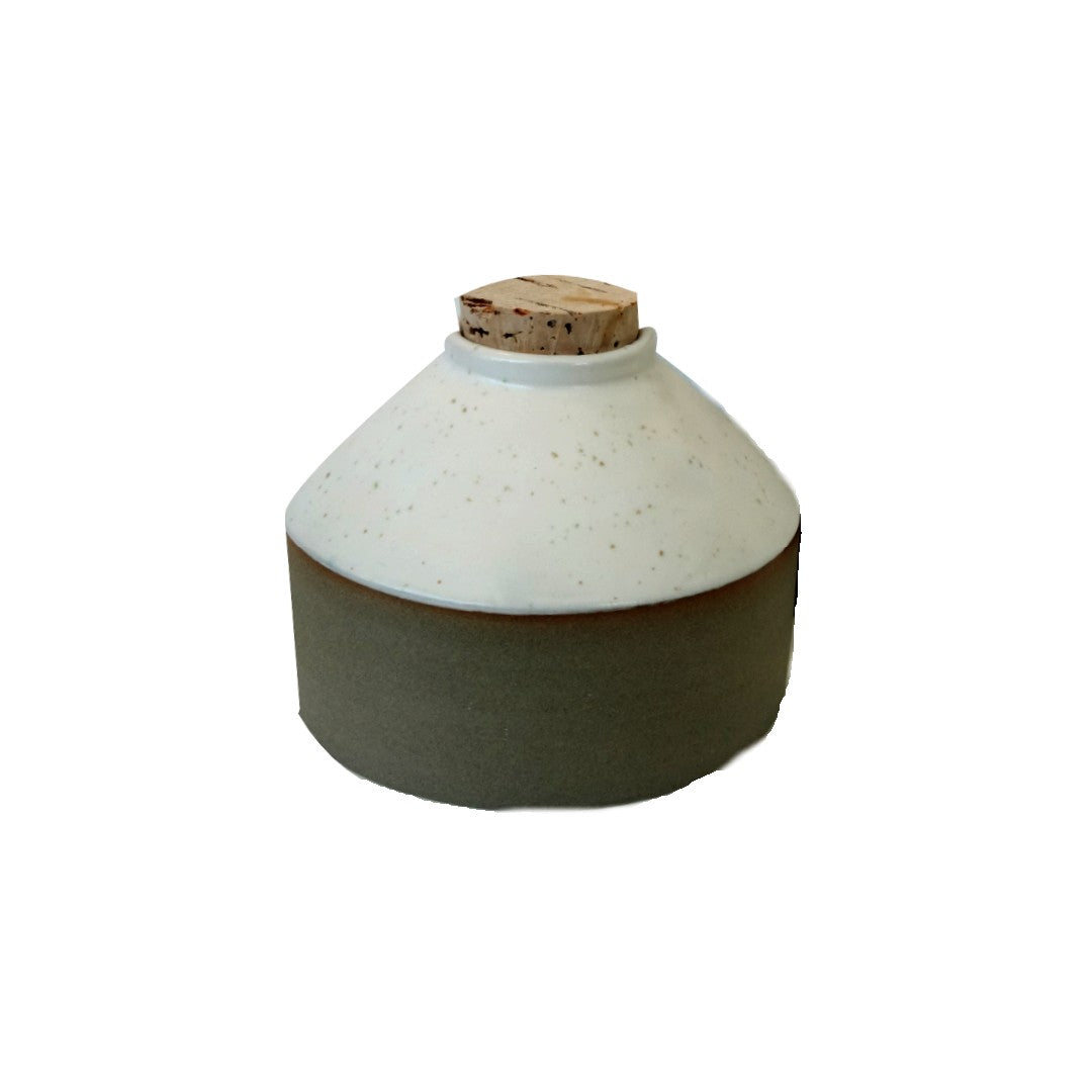Short Stoneware Corked Bottle