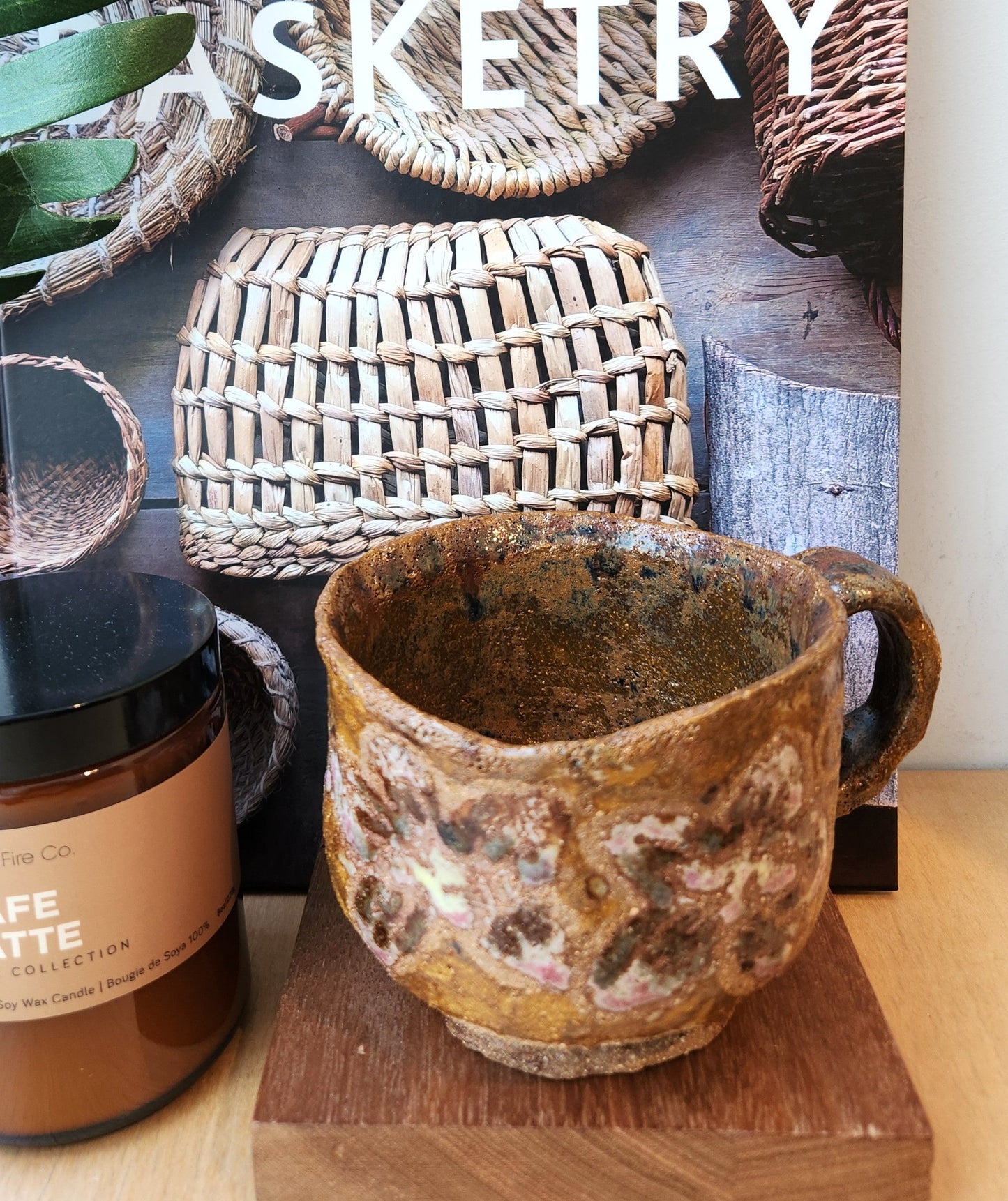 Brown Flowery Mug