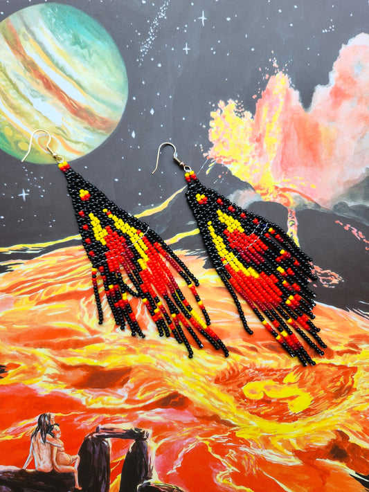 Wing Earring in Orange