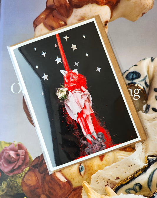 Carrie Glitter Bat Giclee Art Card