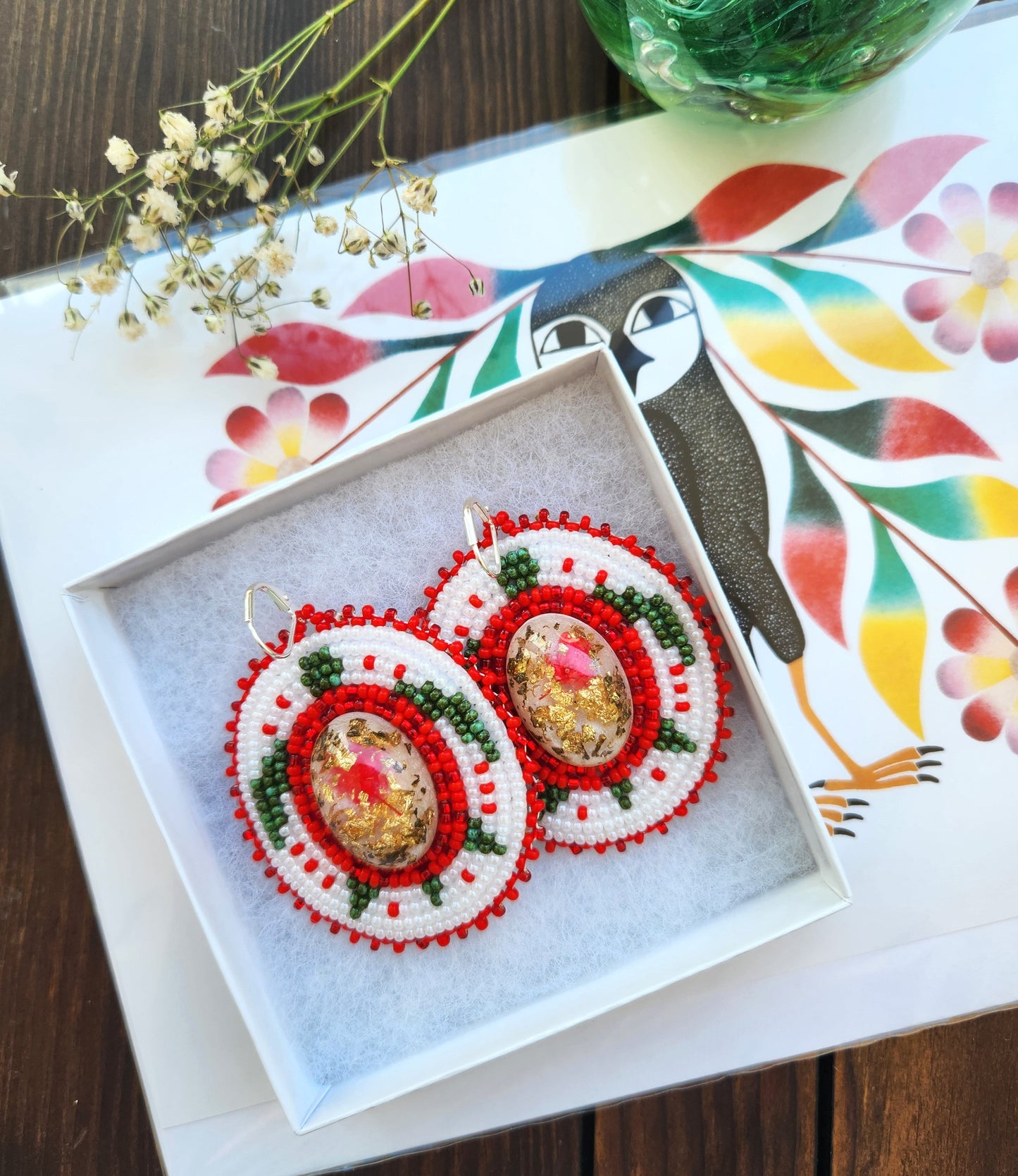 Beaded Turtle Earrings