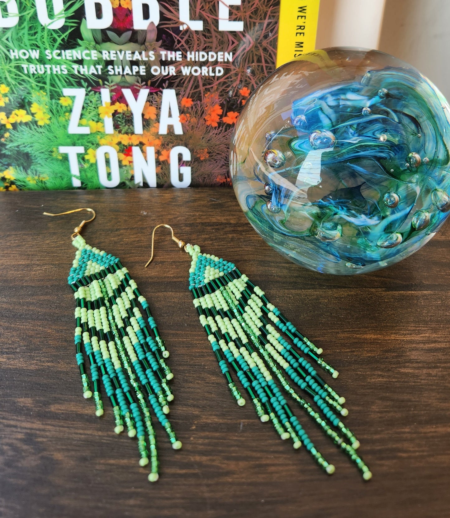 Green Fringe Earring