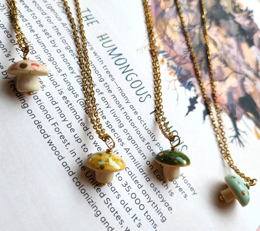 Tiny Mushroom Necklace