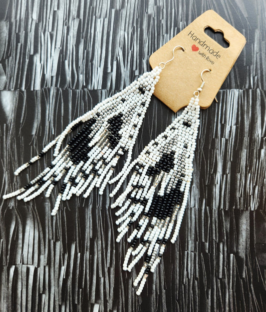 Eagle Wing Earring White