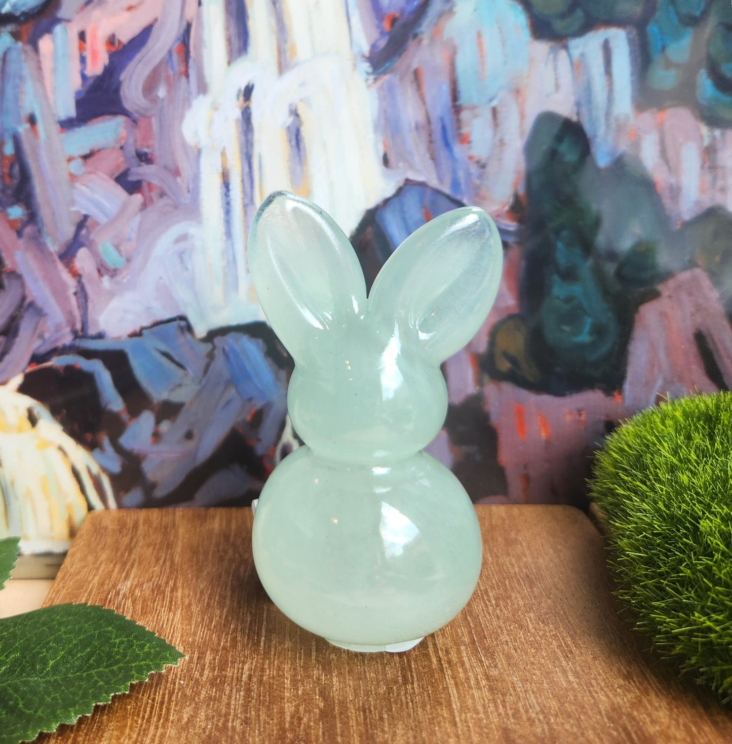 Glass Bunny Rabbit Paperweight
