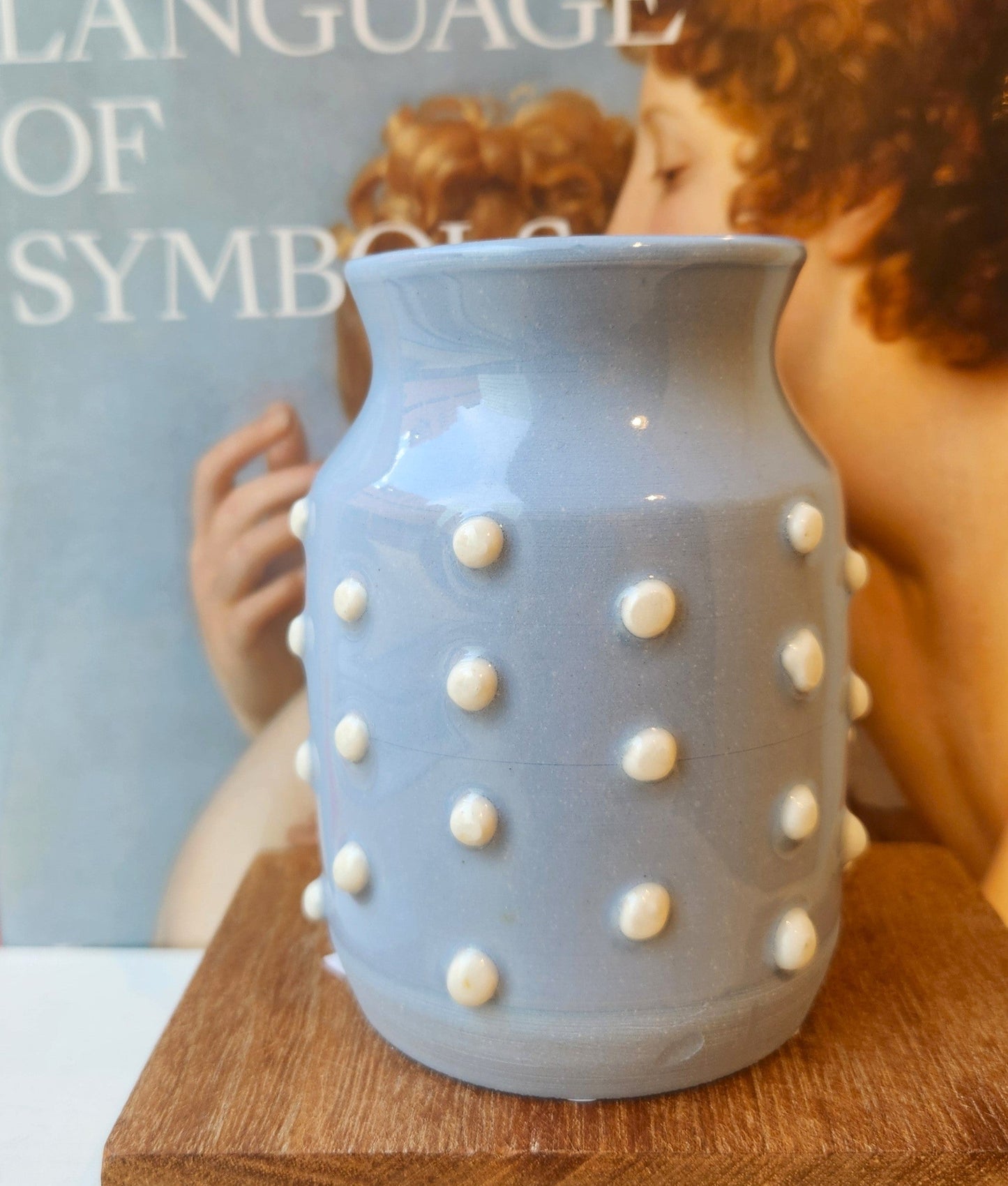 Blue Dotted Vase