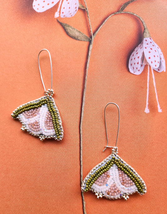 Flower Profile Beaded Earrings