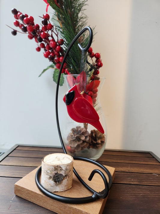 Glass Cardinal Ornament