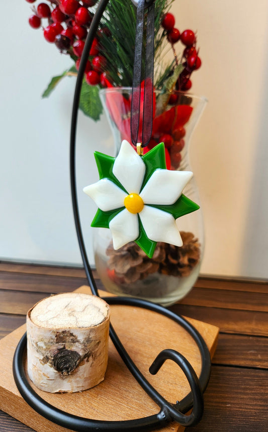 Glass Poinsettia Ornament