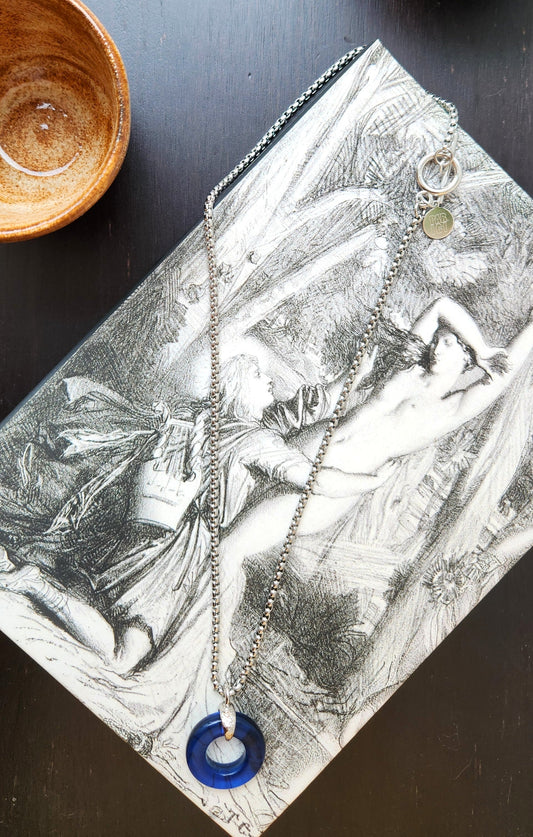 Blue Ring Charm Necklace