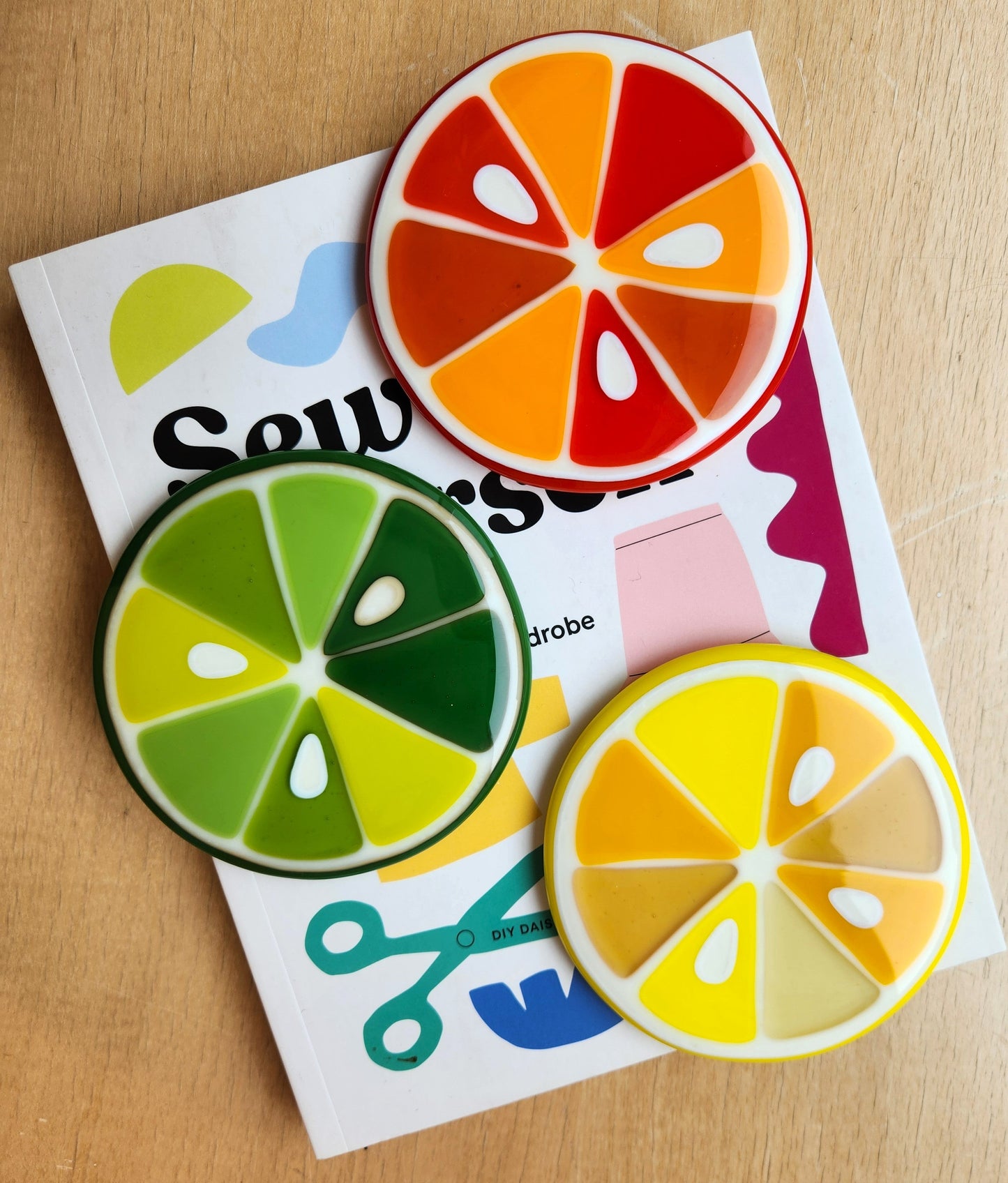 Glass Citrus Coasters