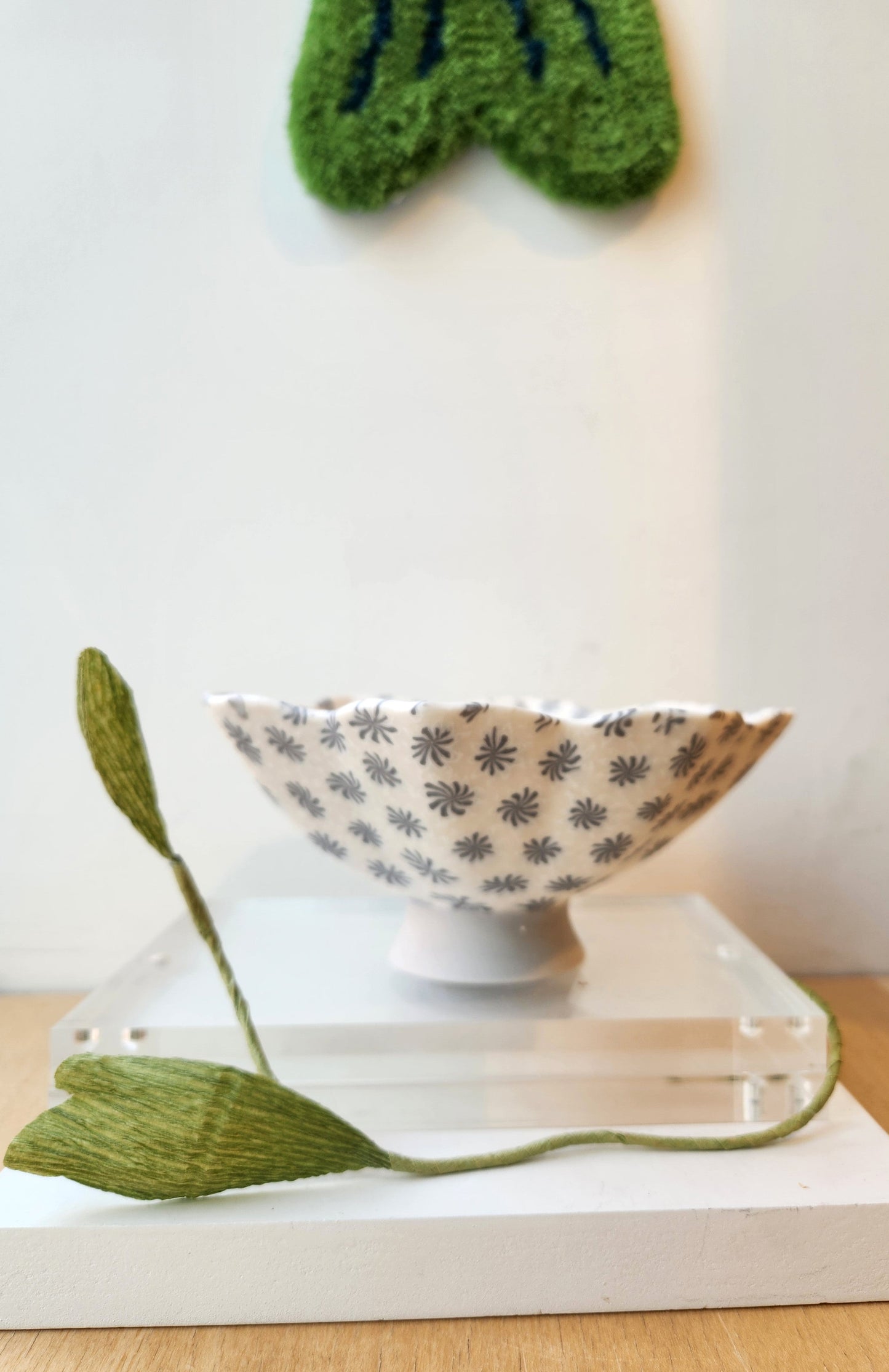 Navy Nerikomi Floral Bowl