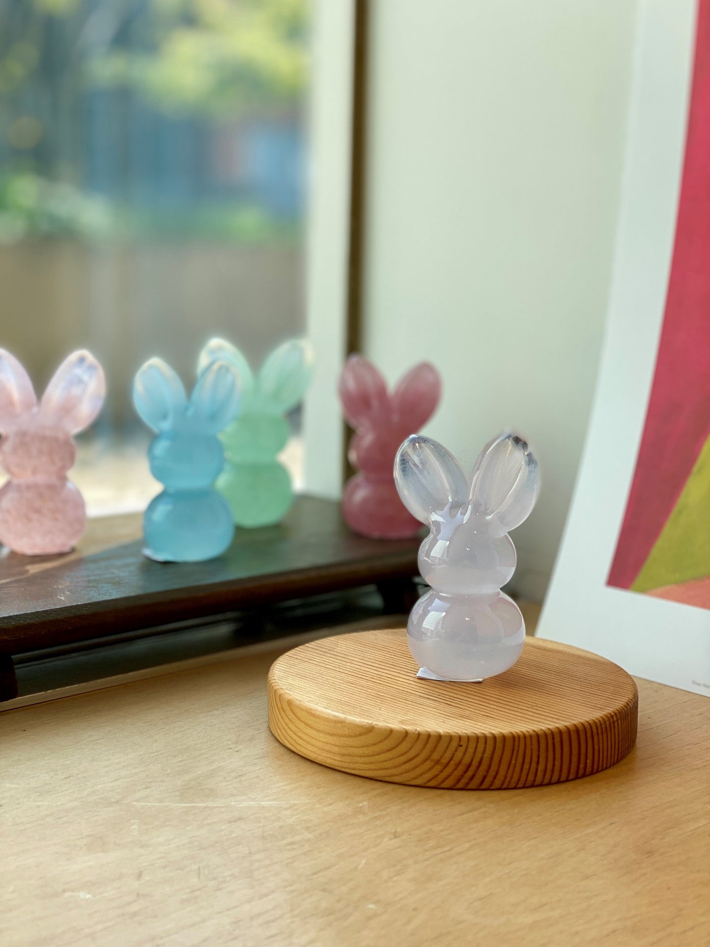 Glass Bunny Rabbit Paperweight