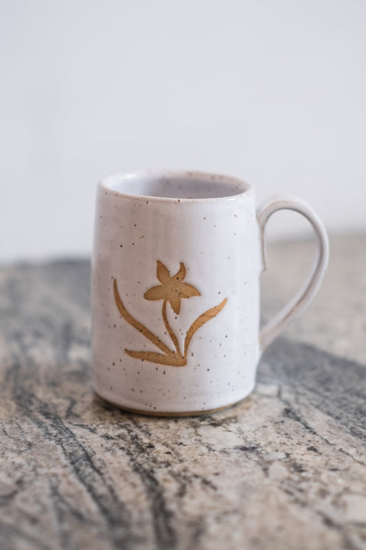 Tall White Lily Coffee Mug