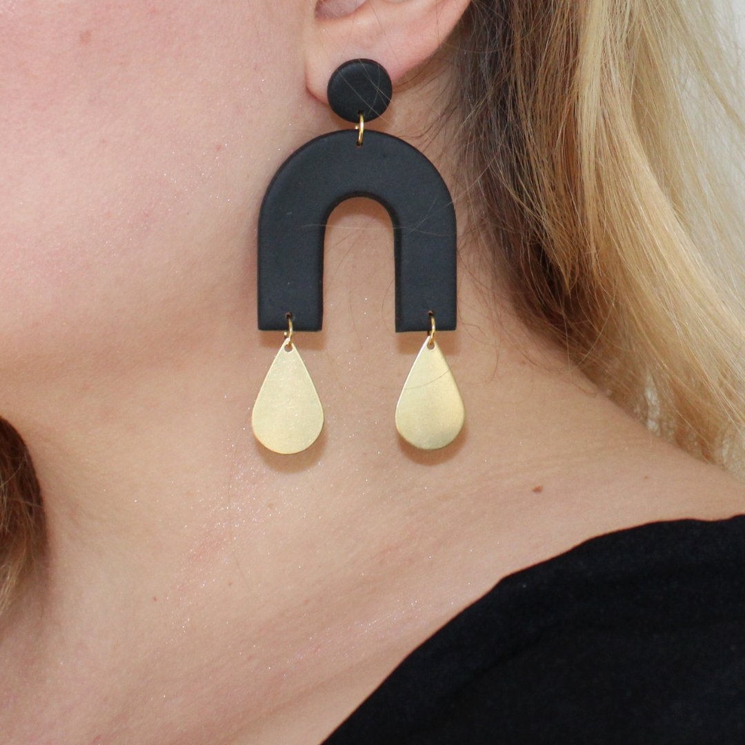 Drop of Gold Arch Earrings by Figg Studio