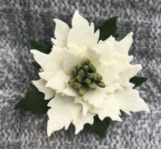 White Poinsettia Brooch