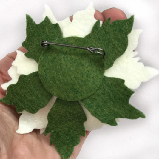 White Poinsettia Brooch