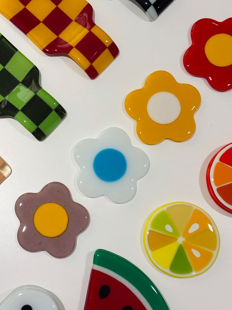 Glass Flower Coasters