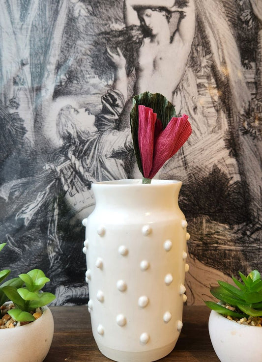 White Dotted Vase