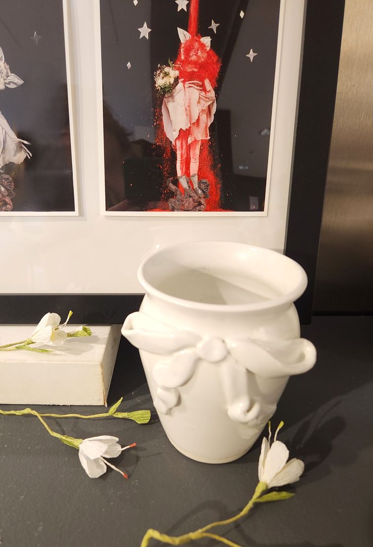 White Vase w/Bow