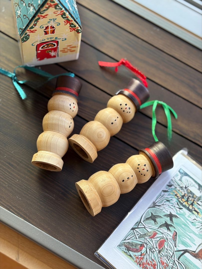 Wooden Snowman Ornament