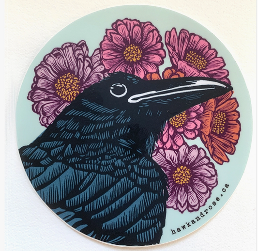 Raven Vintage Style Vinyl Sticker