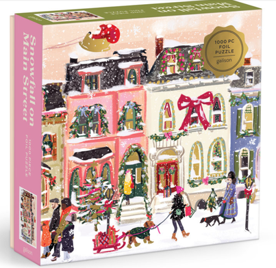 Snowfall on Main Street 1000 Piece Foil Puzzle