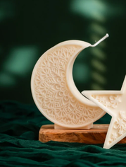 Mandala Crescent Moon Candle Aesthetic Decoration