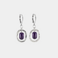 Dragea Hoop and Pearl Earring (Silver & Mulberry)