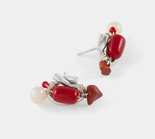 Epra Garnet Pearl & Precious Stone Earring