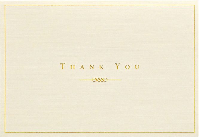 Gold and Cream Thank You Notes