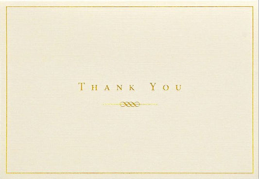 Gold and Cream Thank You Notes