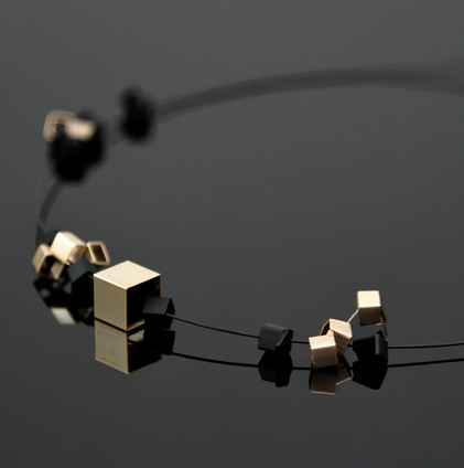 Codex Geometric Necklace (Black & Gold)