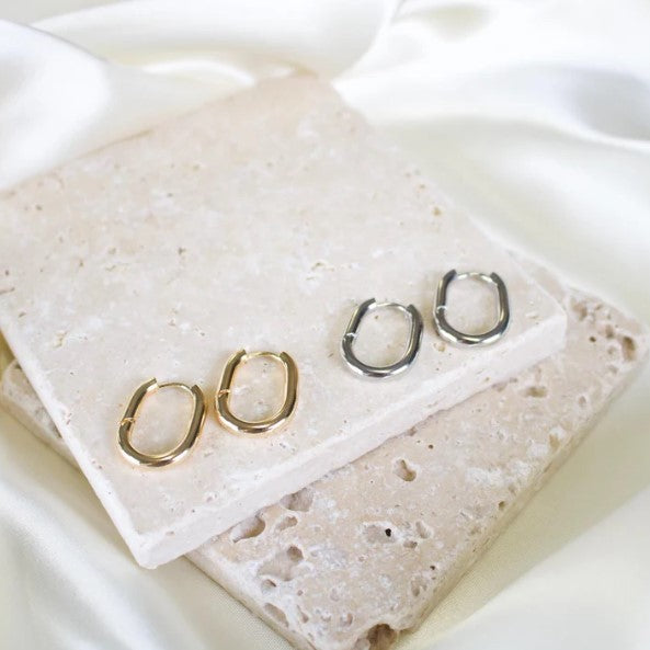 Hayden Silver Oval Earrings