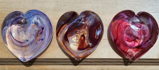 3" Glass Heart Paperweight