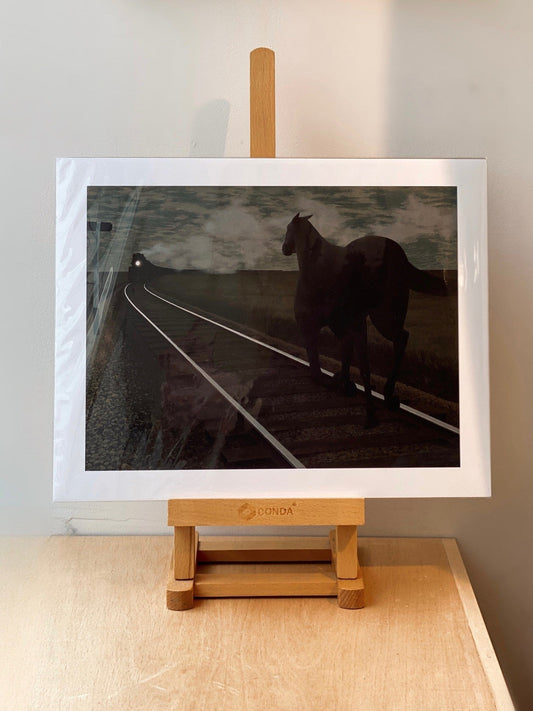 Horse and Train Giclee Archival Art Print