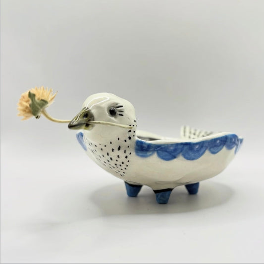 White Speckled Journey Bird Bowl