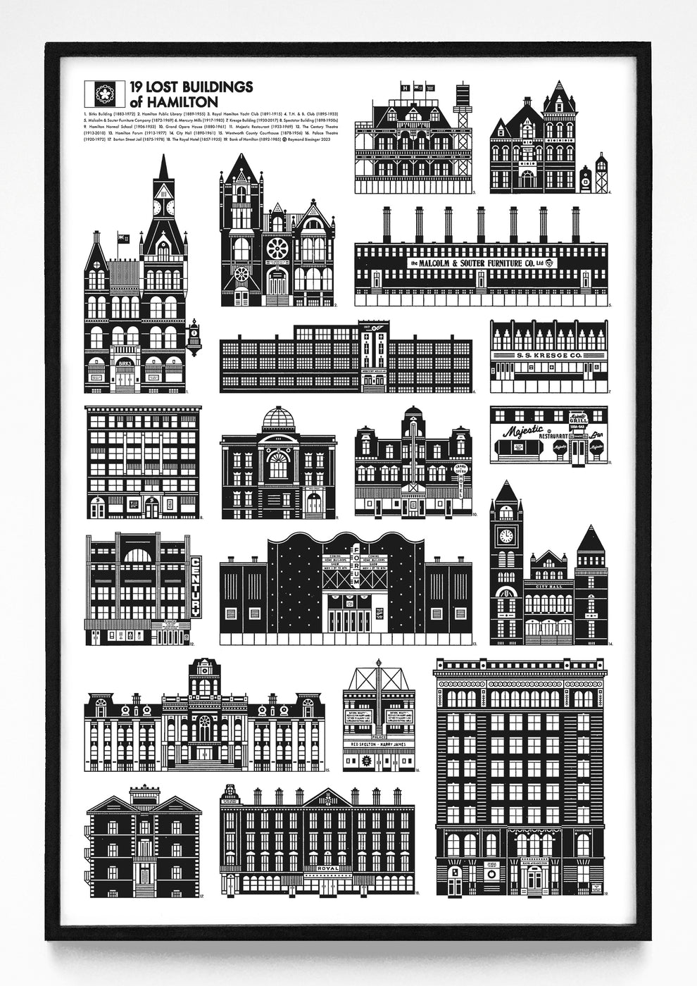 Lost Buildings of Hamilton Print