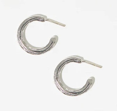 Etched Hoops Silver