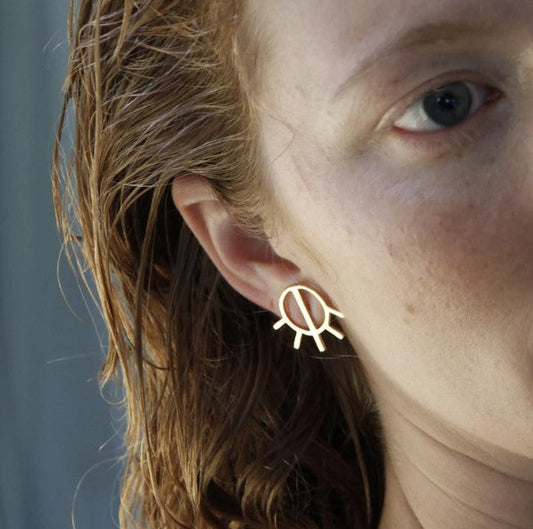 Half Sun Earrings Gold