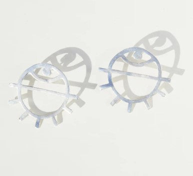 Medium Eye Earrings Silver
