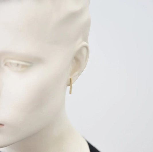 S/Gold Bar Ear Studs