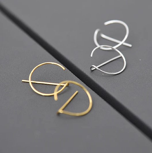 Silver Pi Hoop Earrings