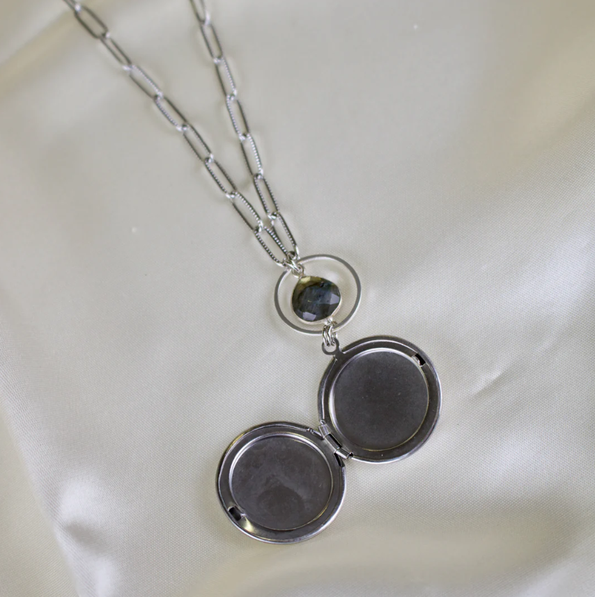 Paloma Silver Locket Necklace