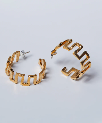 Zig Zag Hoops Gold