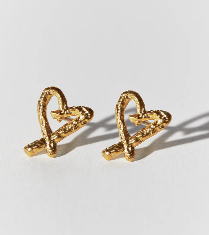 Heart Studs Gold