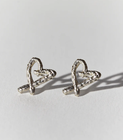 Heart Studs Silver