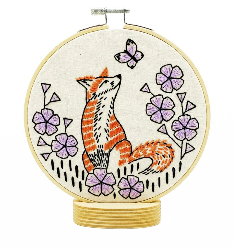 Fox in Phlox Embroidery Kit