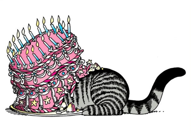 Cat Undercaking Birthday Card