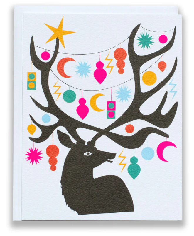 Deer Ornaments Card